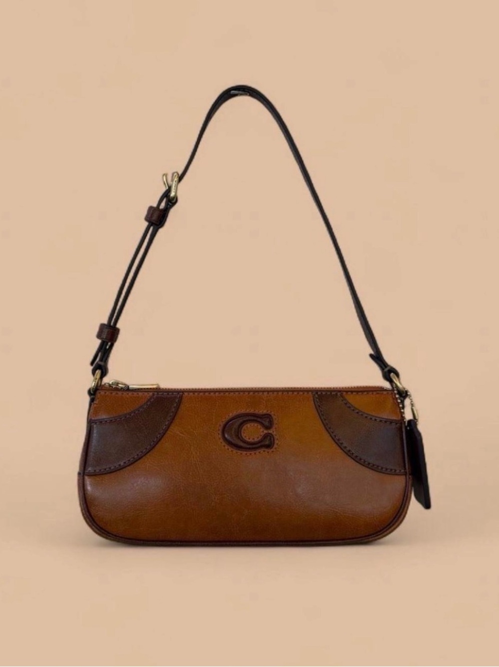 NWT Coachtopia Small Bowling Brown Upcrafted Leather Shoulder Bag